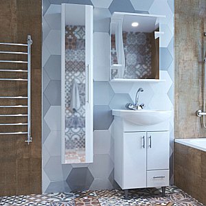 Тумба с раковиной MIXLINE ВЕСТА 52 белая для ванной в интернет-магазине Sanbest