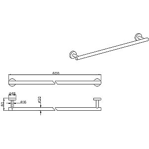 Полотенцедержатель Aquatek Вега AQ4014MB черный купить в интернет-магазине сантехники Sanbest