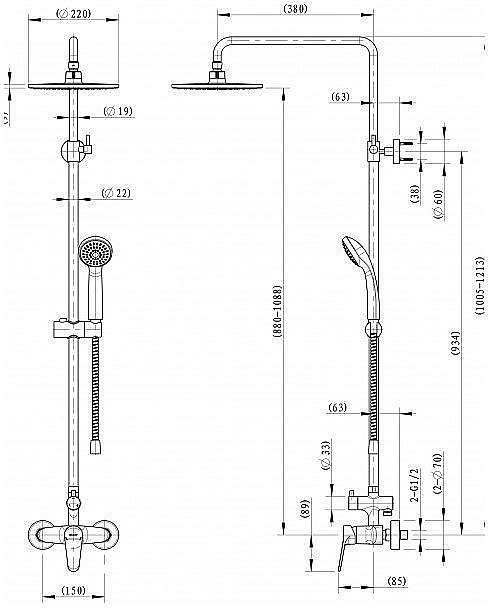 Душевая система Bravat ECO F9111147C-A-RUS купить в интернет-магазине сантехники Sanbest