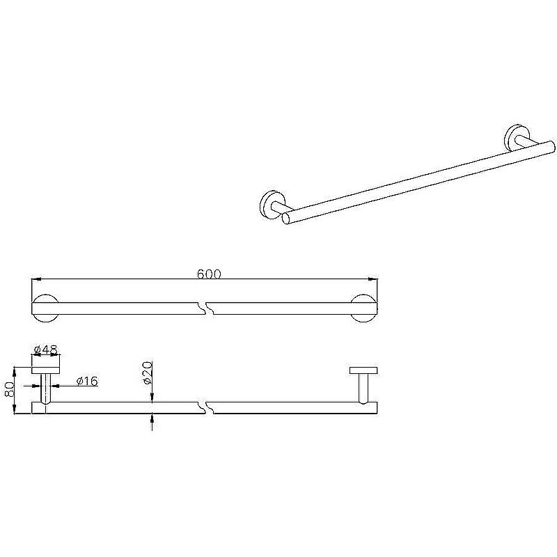 Полотенцедержатель Aquatek Вега AQ4014MB черный купить в интернет-магазине сантехники Sanbest