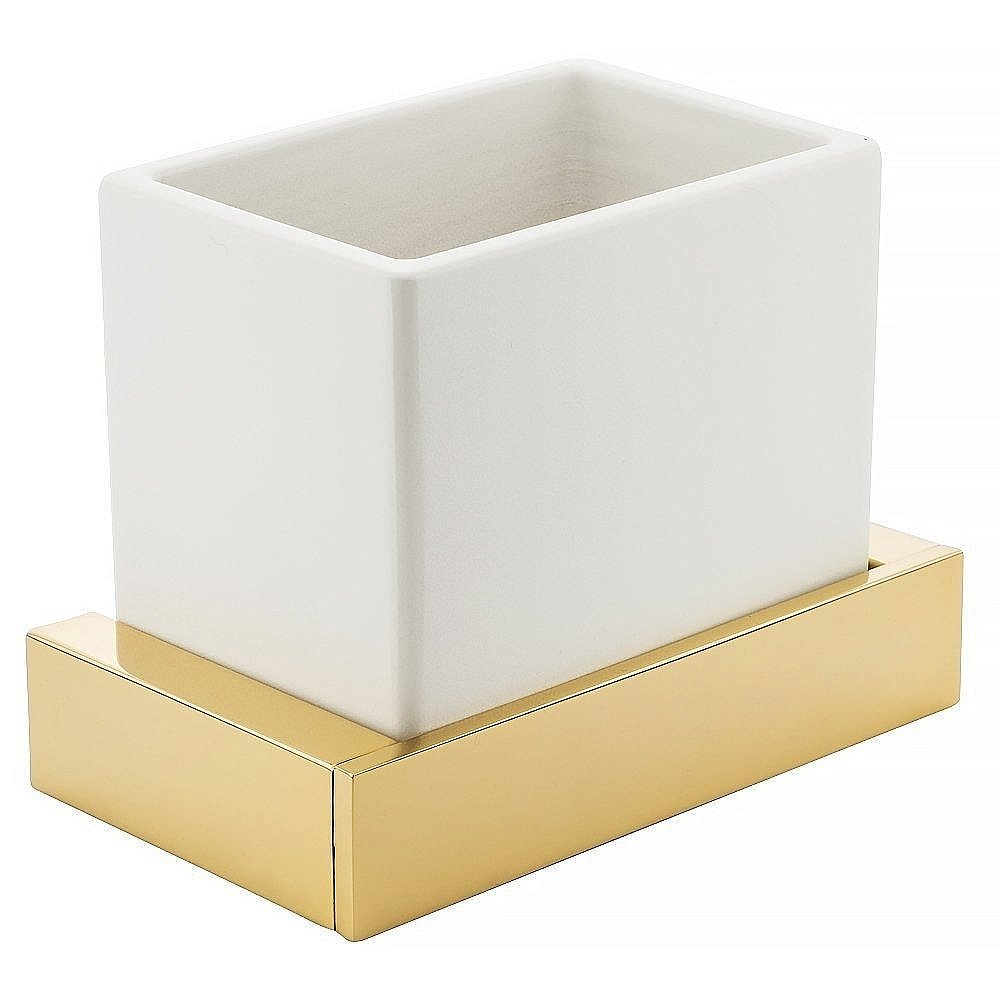 Стакан Migliore Kvant 30232 белая керамика/золото купить в интернет-магазине сантехники Sanbest