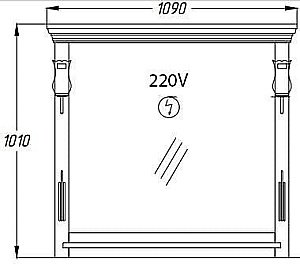 Зеркало Опадирис Риспекто 109 белый матовый в ванную от интернет-магазине сантехники Sanbest