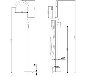 Смеситель для ванны ABBER Wasser Kreis AF8115RGN розовое золото купить в интернет-магазине сантехники Sanbest