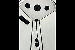 Душевая кабина Royal Bath FATO RB 90HK-T-BL 90 стекло прозрачное/профиль черный купить в интернет-магазине Sanbest