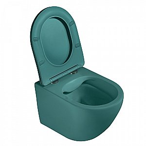 Унитаз подвесной ABBER Bequem AC1101MBG с крышкой микролифт, безободковый, зеленый матовый купить в интернет-магазине Sanbest
