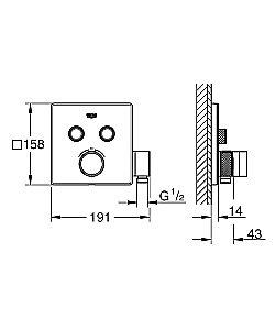 Термостат для душа Grohe Grohtherm SmartControl 29125000 купить в интернет-магазине сантехники Sanbest