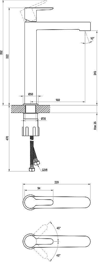 Смеситель для раковины Ravak Puri X070182 черный матовый купить в интернет-магазине сантехники Sanbest