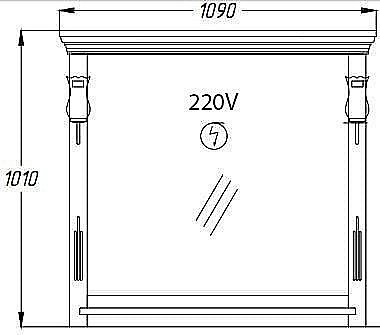 Зеркало Опадирис Риспекто 109 белый матовый в ванную от интернет-магазине сантехники Sanbest