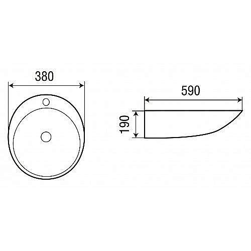 Раковина накладная WeltWasser WW ELBACH 1037 59 белая купить в интернет-магазине Sanbest