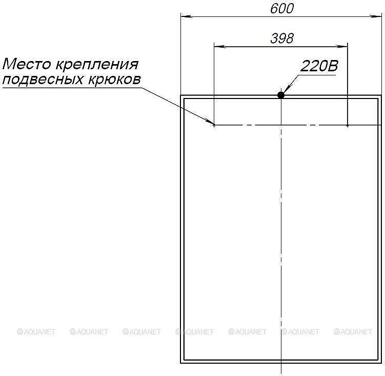 Зеркало Aquanet Nova Lite 60 дуб рошелье в ванную от интернет-магазине сантехники Sanbest