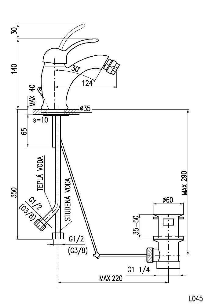 Смеситель для биде Rav-Slezak LABE L045.5KCMATZ купить в интернет-магазине сантехники Sanbest