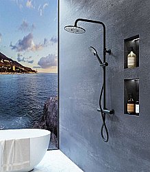 Душевая система Orange Thermo T02S3-912b черный матовый купить в интернет-магазине сантехники Sanbest