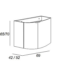 Тумба с раковиной левосторонняя Cezares Rialto 104 Grafite для ванной в интернет-магазине Sanbest