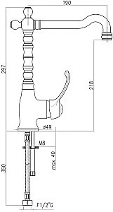 Смеситель для раковины Webert Aurora AU831802060 медь купить в интернет-магазине сантехники Sanbest