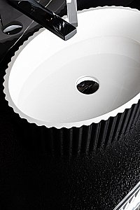 Раковина накладная Armadi Art Canale 878-B глянец чёрный купить в интернет-магазине Sanbest