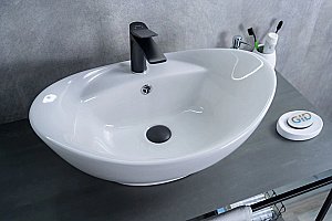 Раковина накладная Gid Lago 59 N9018 51107 белая купить в интернет-магазине Sanbest
