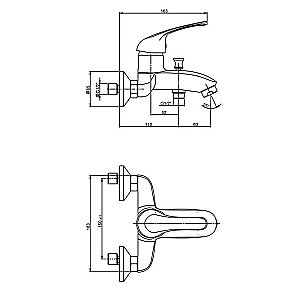 Смеситель для ванны PAINI Trento TRCR111LMKM хром купить в интернет-магазине сантехники Sanbest