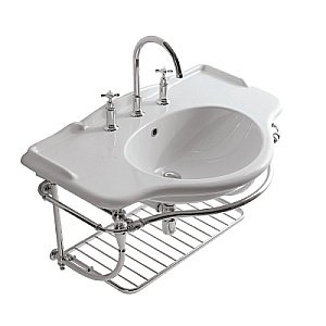 Консоль подвесная с раковиной GLOBO Paestum 90 хром для ванной в интернет-магазине сантехники Sanbest