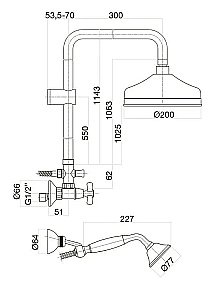 Душевая система Webert Armony AM760405065 бронза купить в интернет-магазине сантехники Sanbest