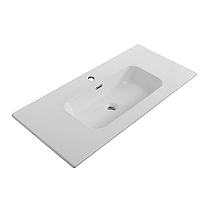 Тумба с раковиной Cezares ECO-CER-N-1000-2C-SO-GCO-P+CZR-8095-100 Серо-бежевая матовая для ванной в интернет-магазине Sanbest