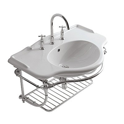 Консоль подвесная с раковиной GLOBO Paestum 90 хром для ванной в интернет-магазине сантехники Sanbest