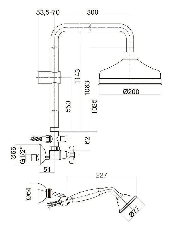 Душевая система Webert Armony AM760405065 бронза купить в интернет-магазине сантехники Sanbest