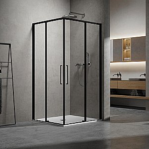 Душевой уголок Vincea Slim VSS-6SL9010CLB 100х90 стекло прозрачное/профиль черный купить в интернет-магазине Sanbest