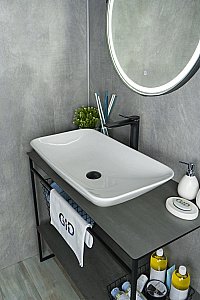 Раковина накладная Gid Geometrico 70 N9122 (E408) 51124 белая купить в интернет-магазине Sanbest