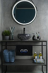 Раковина накладная Gid Esfera 32 Mnc480 54432 черная мрамор купить в интернет-магазине Sanbest