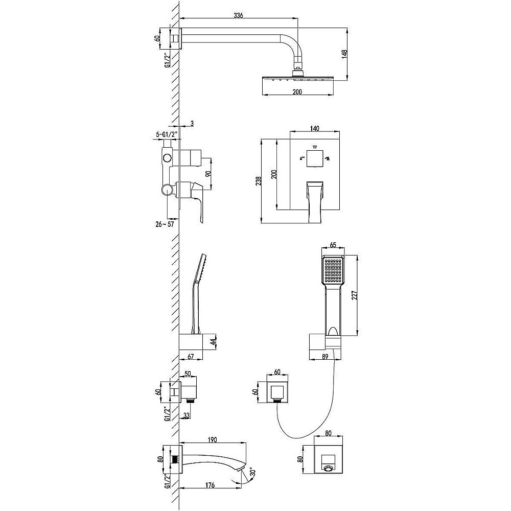 Душевая система Lemark Unit LM4522C купить в интернет-магазине сантехники Sanbest