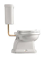 Унитаз напольный Kerasan Retro 1011 с низким бачком 1072 Белый/ручка бронза купить в интернет-магазине Sanbest