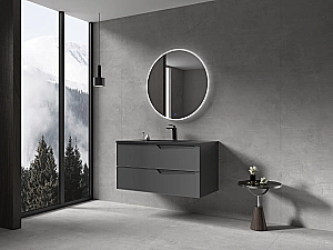 Тумба с раковиной Parly Rhea 60 подвесная серая для ванной в интернет-магазине Sanbest