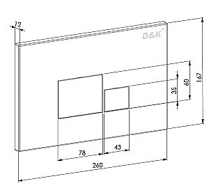 Кнопка для инсталляции D&K Quadro DB1519025 черная матовая купить в интернет-магазине сантехники Sanbest