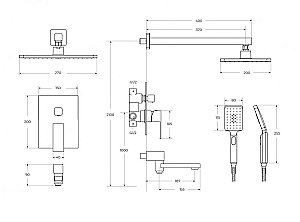 Душевая система Cezares SLIDER SLIDER-VDSET-GM черная матовая купить в интернет-магазине сантехники Sanbest