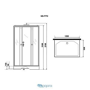 Душевая кабина Niagara Luxe NG-7772QG 120х90 купить в интернет-магазине Sanbest