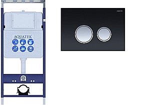 Инсталляция для унитаза Aquatek Easy Fix INS-0000010 с кнопкой KDI-0000029 черная/хром купить в интернет-магазине сантехники Sanbest