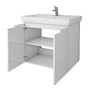 Тумба с  раковиной подвесная/напольная Dreja Q PLUS (D) 70 белый глянец для ванной в интернет-магазине Sanbest