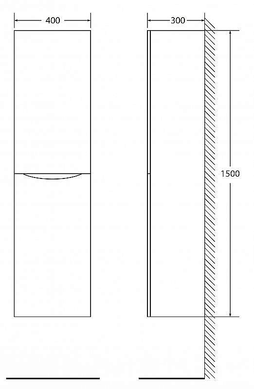 Шкаф BelBagno FLY-MARINO 1500 40 Rovere Moro для ванной в интернет-магазине сантехники Sanbest
