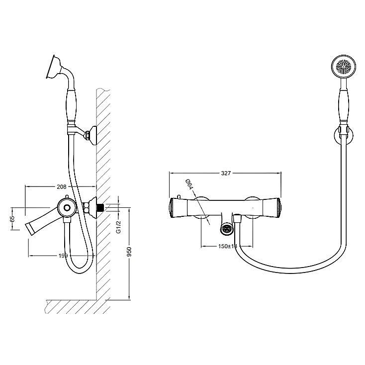 Смеситель для ванны Schein Superior 8066139 хром/Swarovski купить в интернет-магазине сантехники Sanbest