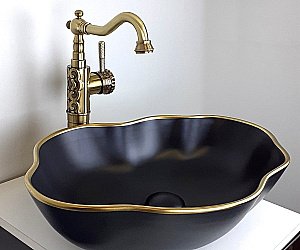 Раковина накладная Bronze de Luxe 50 1395 черная матовая купить в интернет-магазине Sanbest