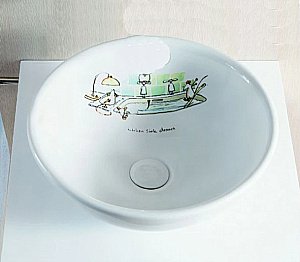 Раковина Elghansa 40 EG4030-125 белая с декором купить в интернет-магазине Sanbest