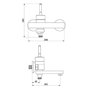 Смеситель для ванны Damixa Arc 291000300 черный купить в интернет-магазине сантехники Sanbest
