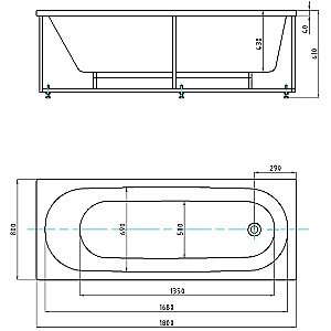 Ванна Aquatek Оберон 180х80 OBR180-0000008 белая купить в интернет-магазине Sanbest