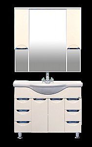 Зеркало со шкафом Misty Жасмин 105 бежевая эмаль в ванную от интернет-магазине сантехники Sanbest