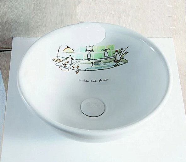 Раковина Elghansa 40 EG4030-125 белая с декором купить в интернет-магазине Sanbest