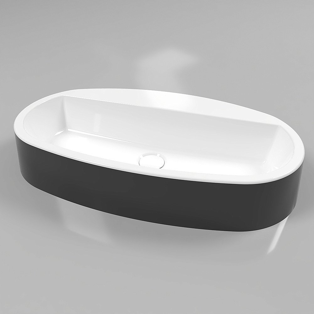 Раковина накладная WhiteCross Obsidian 65 0736.065037.10100 черная, белая купить в интернет-магазине Sanbest