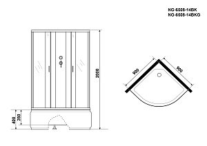 Душевая кабина Niagara Classic NG-6508-14BK 90x90 купить в интернет-магазине Sanbest