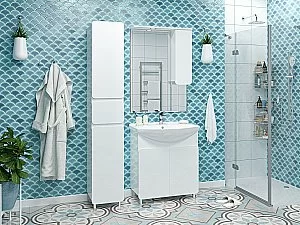 Зеркало со шкафом Misty Чегет 75 П-Чег-02075-01 белый в ванную от интернет-магазине сантехники Sanbest