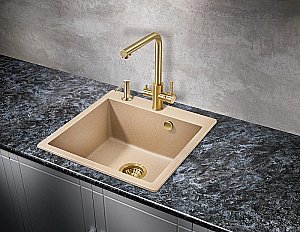 Мойка кухонная Milacio Murcia 51 Cuarzo MC.77024 бежевая купить в интернет-магазине сантехники Sanbest