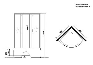 Душевая кабина Niagara Classic NG-6508-14BK 90x90 купить в интернет-магазине Sanbest